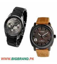 Pack of 2 Curren And Emporio Armani Wrist Watches for Men